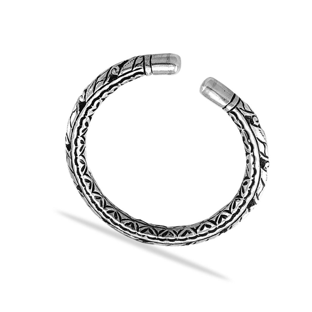 Taraash 925 Sterling Silver Engraved Antique Bangle for Women - Taraash