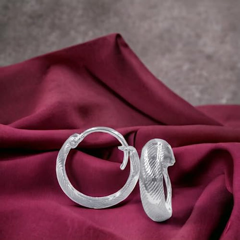 Taraash 925 Sterling Silver Engraved Hoop For Women - Taraash