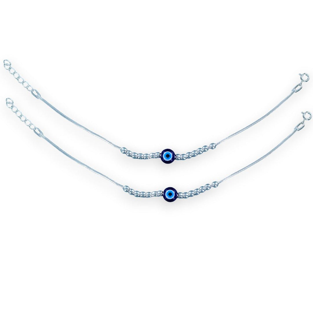 Taraash 925 Sterling Silver Evil Eye Anklet For Babies - Taraash