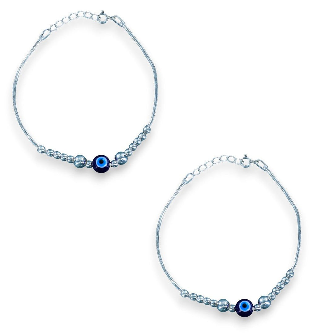 Taraash 925 Sterling Silver Evil Eye Anklet For Kids - Taraash