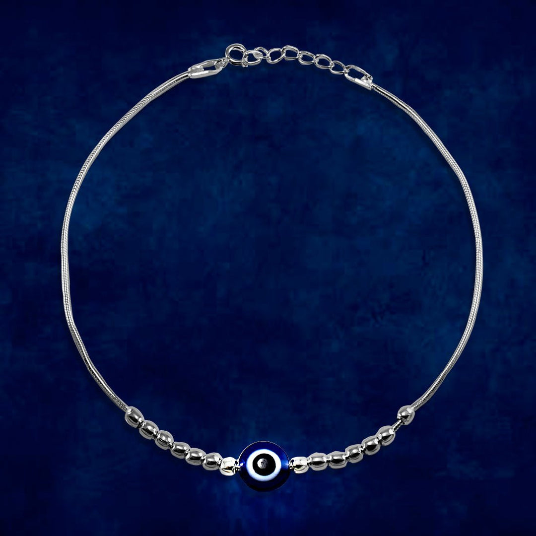 Taraash 925 Sterling Silver Evil Eye Anklet For Women - Taraash
