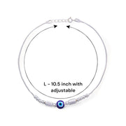 Taraash 925 Sterling Silver Evil Eye Anklet For Women - Taraash