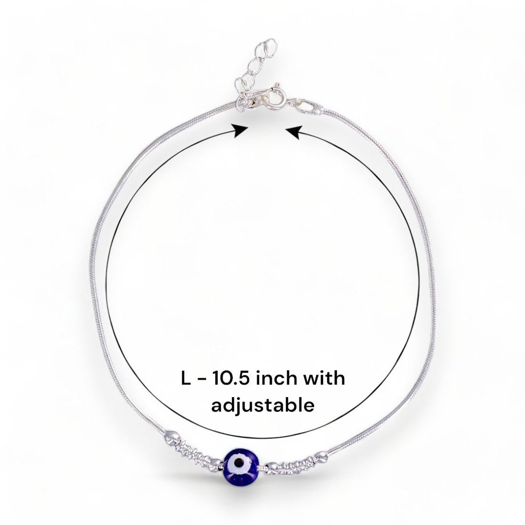 Taraash 925 Sterling Silver Evil Eye Anklet for Women - Taraash