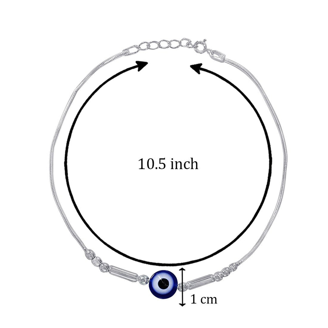 Taraash 925 Sterling Silver Evil Eye Anklet For Women - Taraash