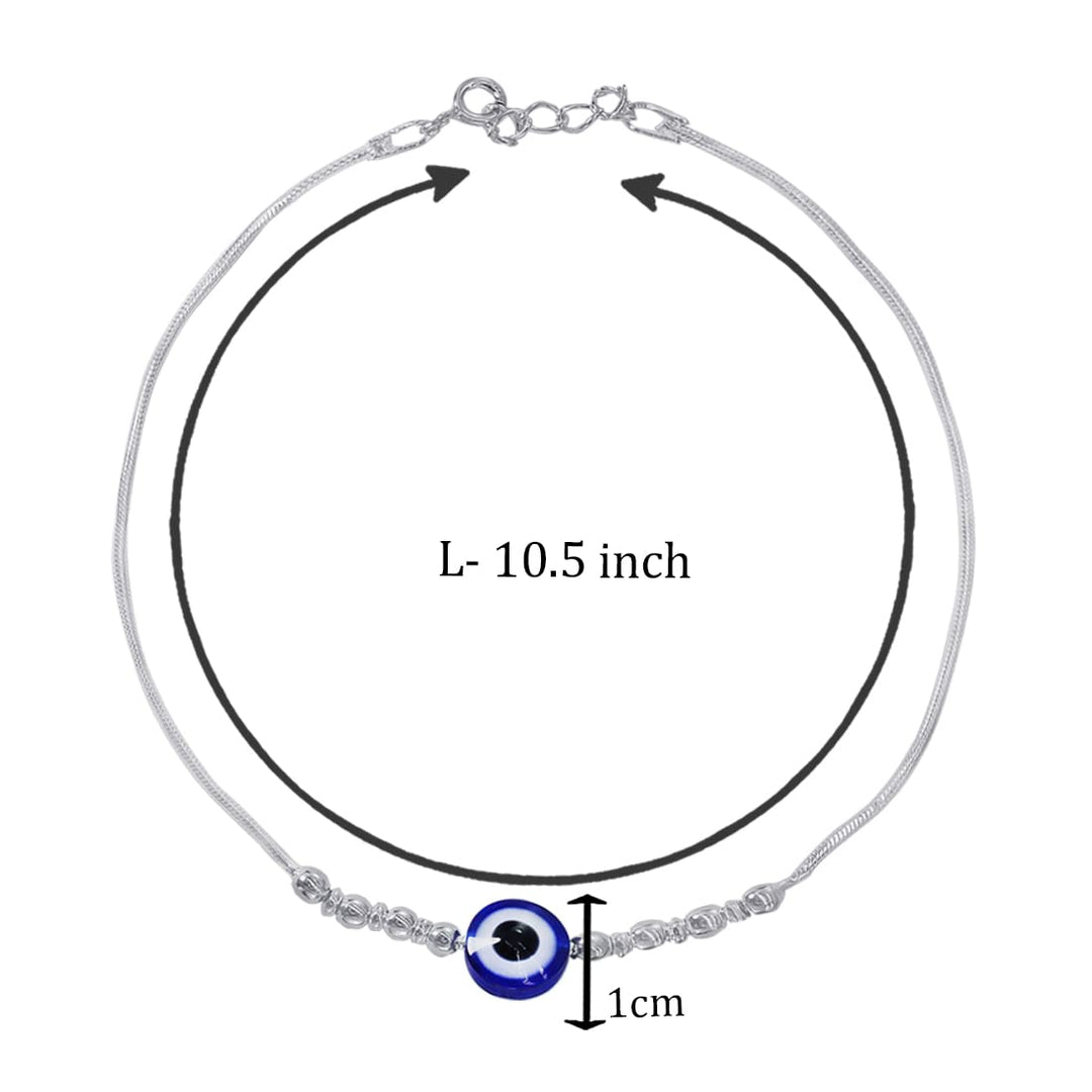 Taraash 925 Sterling Silver Evil Eye Anklet For Women - Taraash