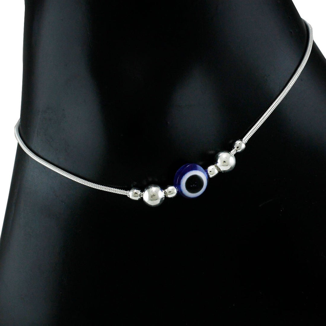 Taraash 925 Sterling Silver Evil Eye Anklets For Women - Taraash