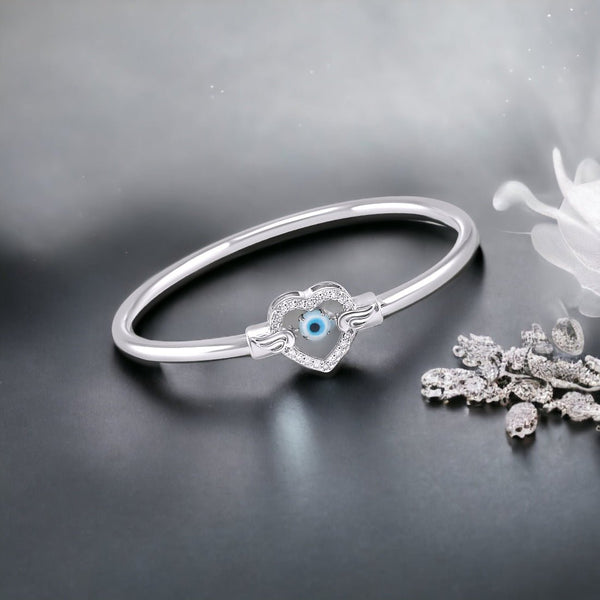Taraash 925 Sterling Silver Evil Eye Bangle For Women - Taraash