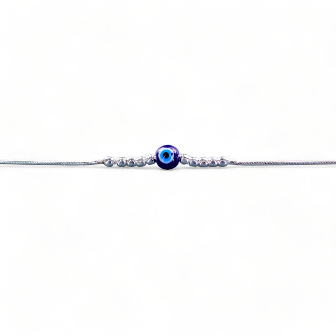 Taraash 925 Sterling Silver Evil Eye Beaded Anklet for Women - Taraash
