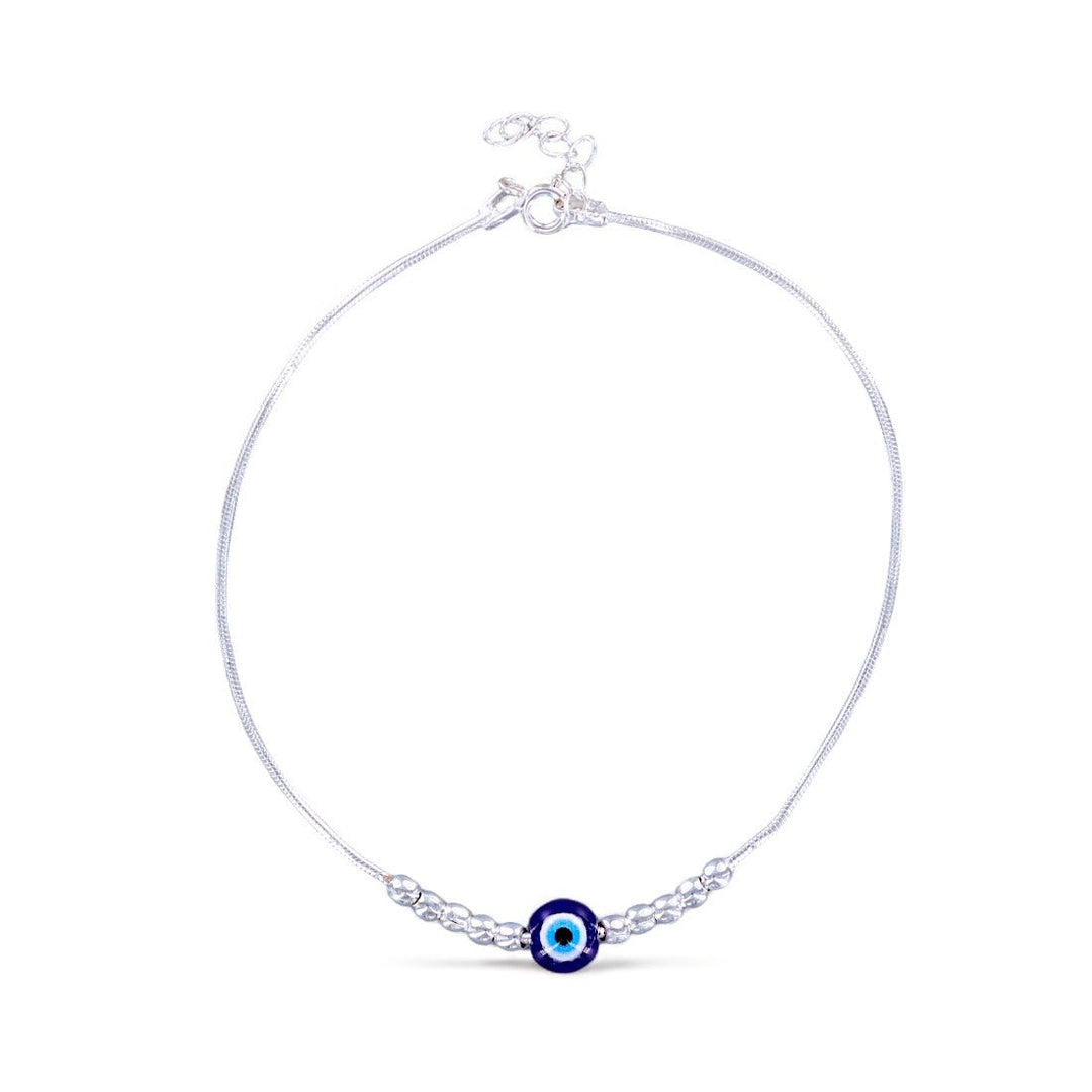 Taraash 925 Sterling Silver Evil Eye Beaded Anklet for Women - Taraash