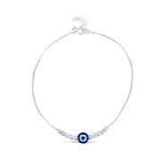 Taraash 925 Sterling Silver Evil Eye Beaded Anklet for Women - Taraash