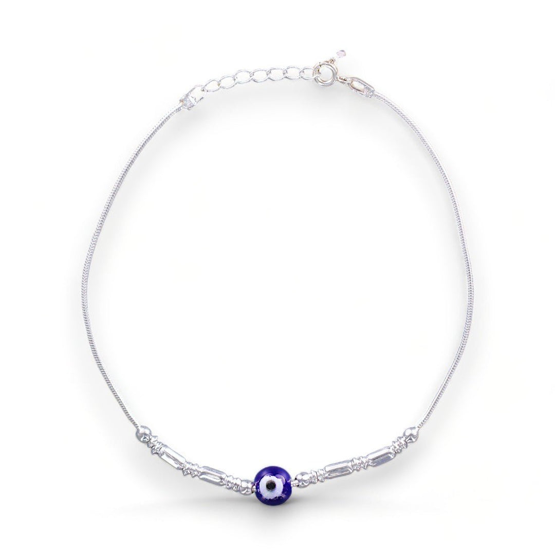 Taraash 925 Sterling Silver Evil Eye Beaded Anklet for Women - Taraash