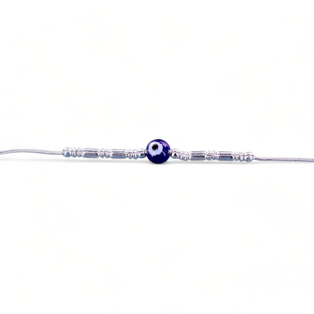Taraash 925 Sterling Silver Evil Eye Beaded Anklet for Women - Taraash