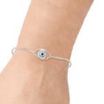 Load image into Gallery viewer, Taraash 925 Sterling Silver Evil Eye Chain Rakhi For Brother - Taraash
