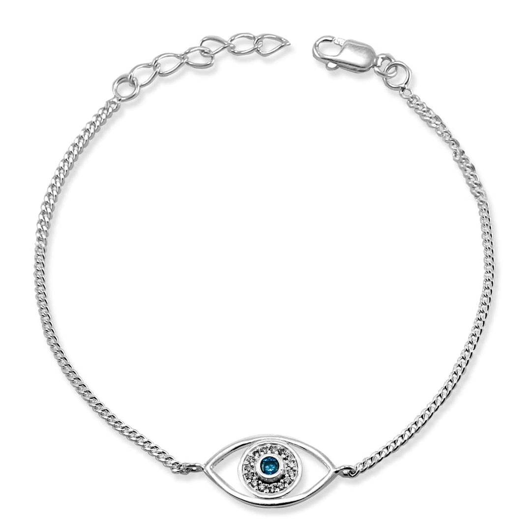 Taraash 925 Sterling Silver Evil Eye Chain Rakhi For Brother - Taraash