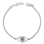 Taraash 925 Sterling Silver Evil Eye Chain Rakhi For Brother - Taraash