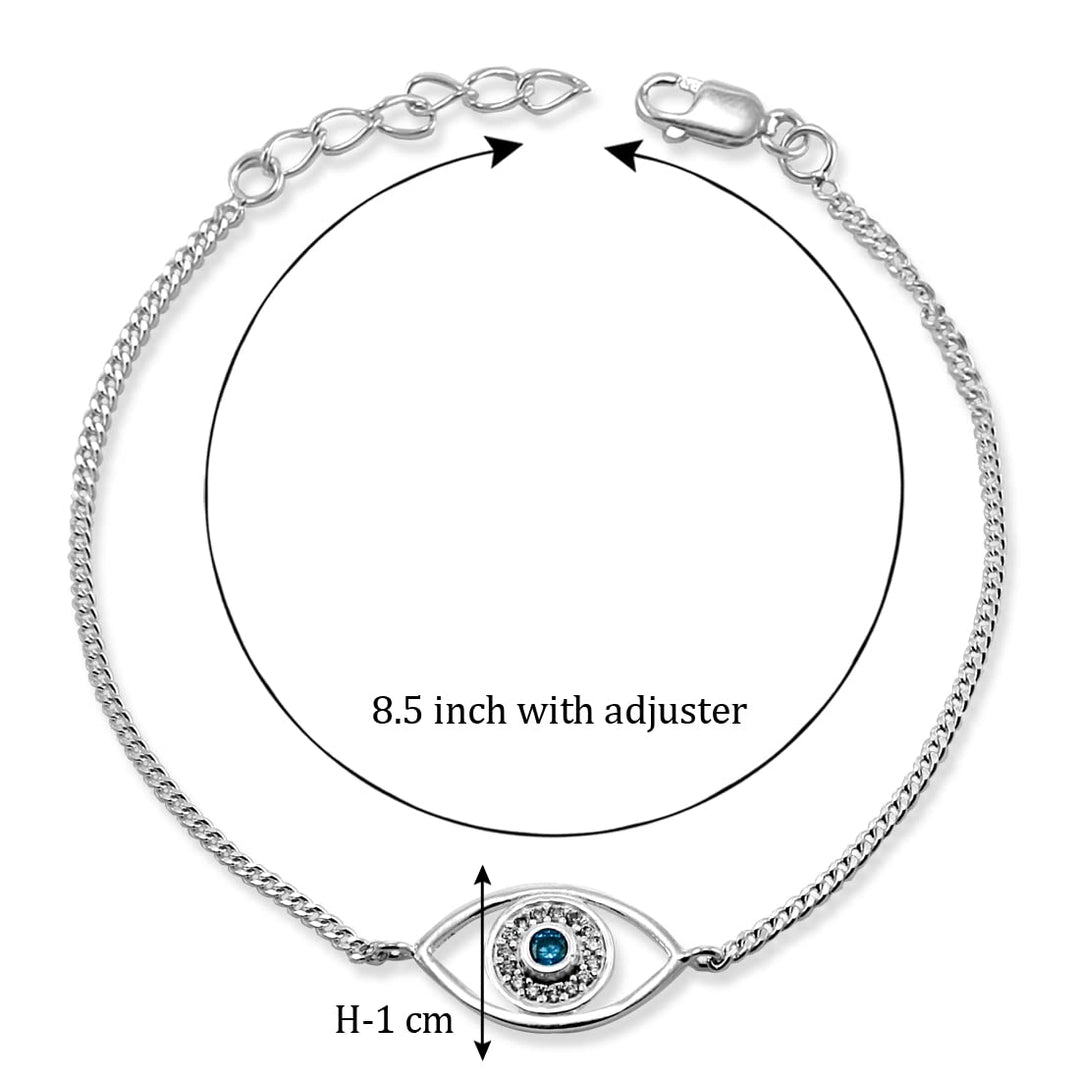 Taraash 925 Sterling Silver Evil Eye Chain Rakhi For Brother - Taraash