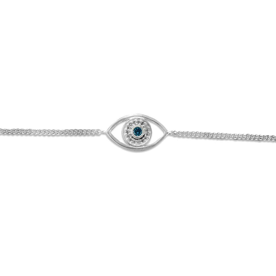 Taraash 925 Sterling Silver Evil Eye Chain Rakhi For Brother - Taraash