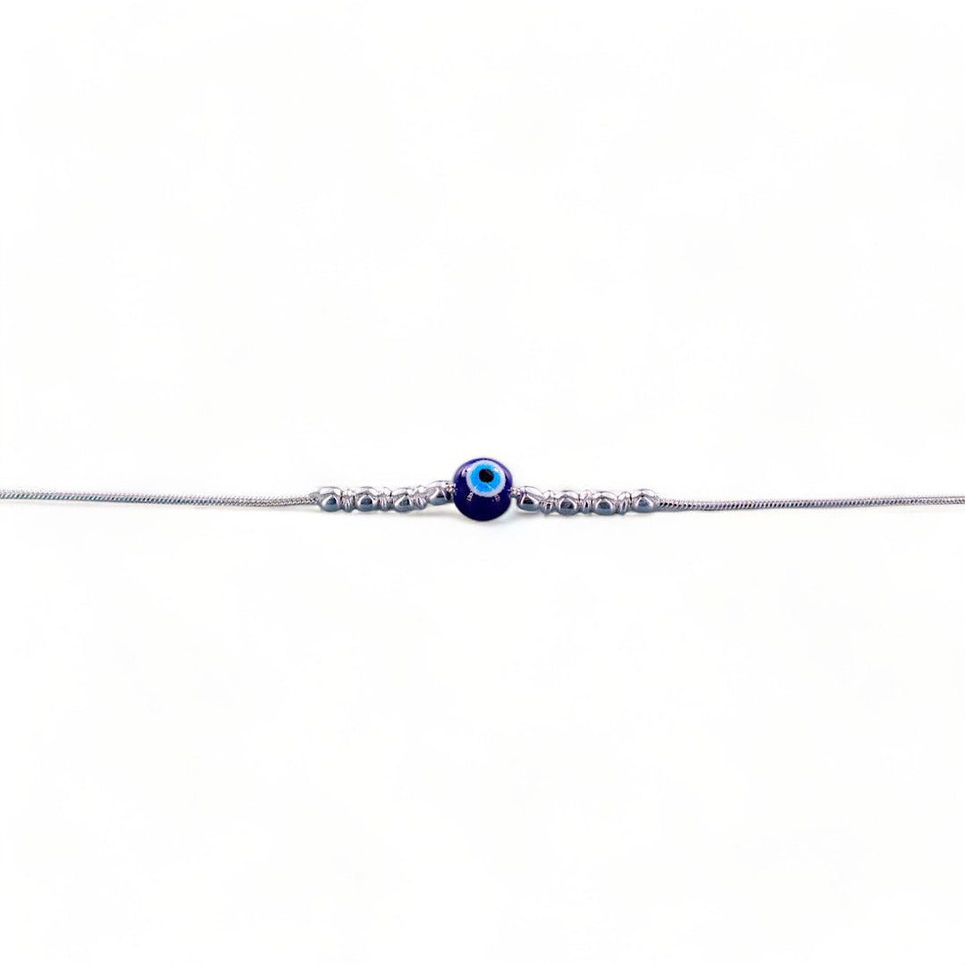 Taraash 925 Sterling Silver Evil Eye Silver Ball Anklet For Women - Taraash