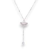 Taraash 925 Sterling Silver Fan Shape Cz Pendant Chain For Women - Taraash