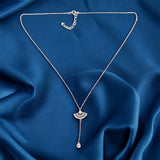 Taraash 925 Sterling Silver Fan Shape Cz Pendant Chain For Women - Taraash