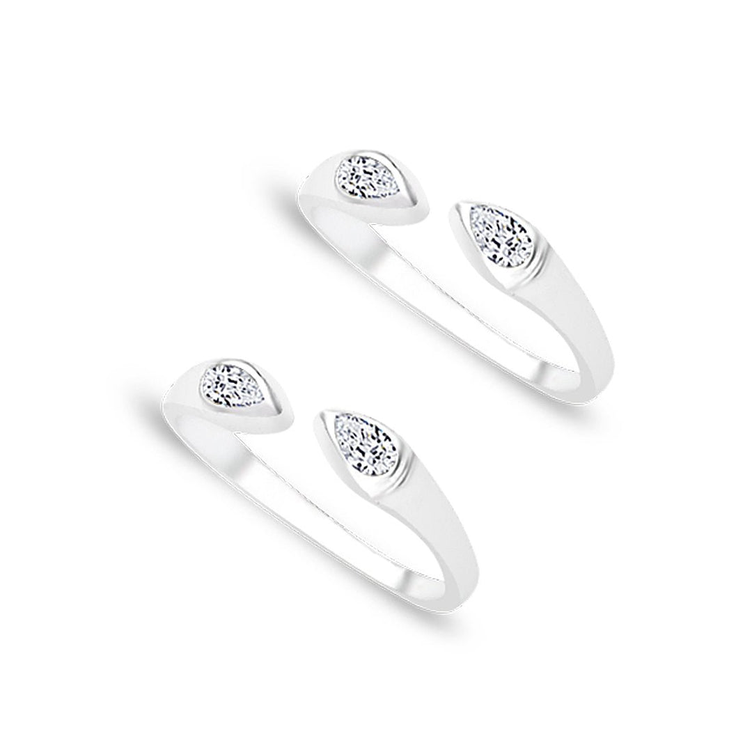 Taraash 925 Sterling Silver Fancy Anklet Toe Ring Combo For Women COMBO ANTR 115 - Taraash