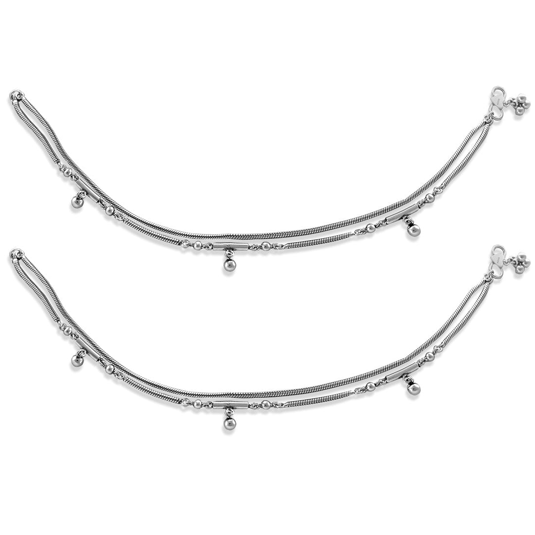 Taraash 925 Sterling Silver Fancy Anklets For Women - Taraash