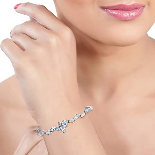 Taraash 925 Sterling Silver Fancy Bangle Kada For Women - Taraash