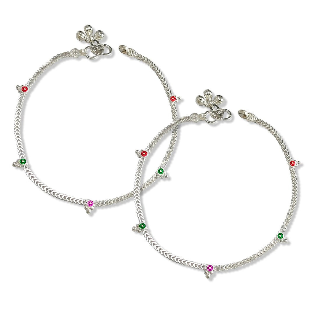 Taraash 925 sterling silver fancy chain anklets for women - Taraash