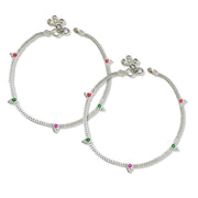 Taraash 925 sterling silver fancy chain anklets for women - Taraash