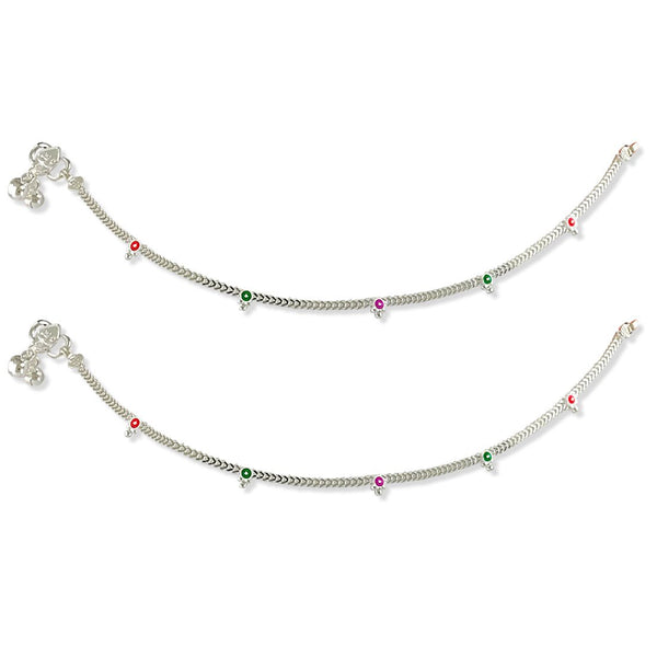 Taraash 925 sterling silver fancy chain anklets for women - Taraash