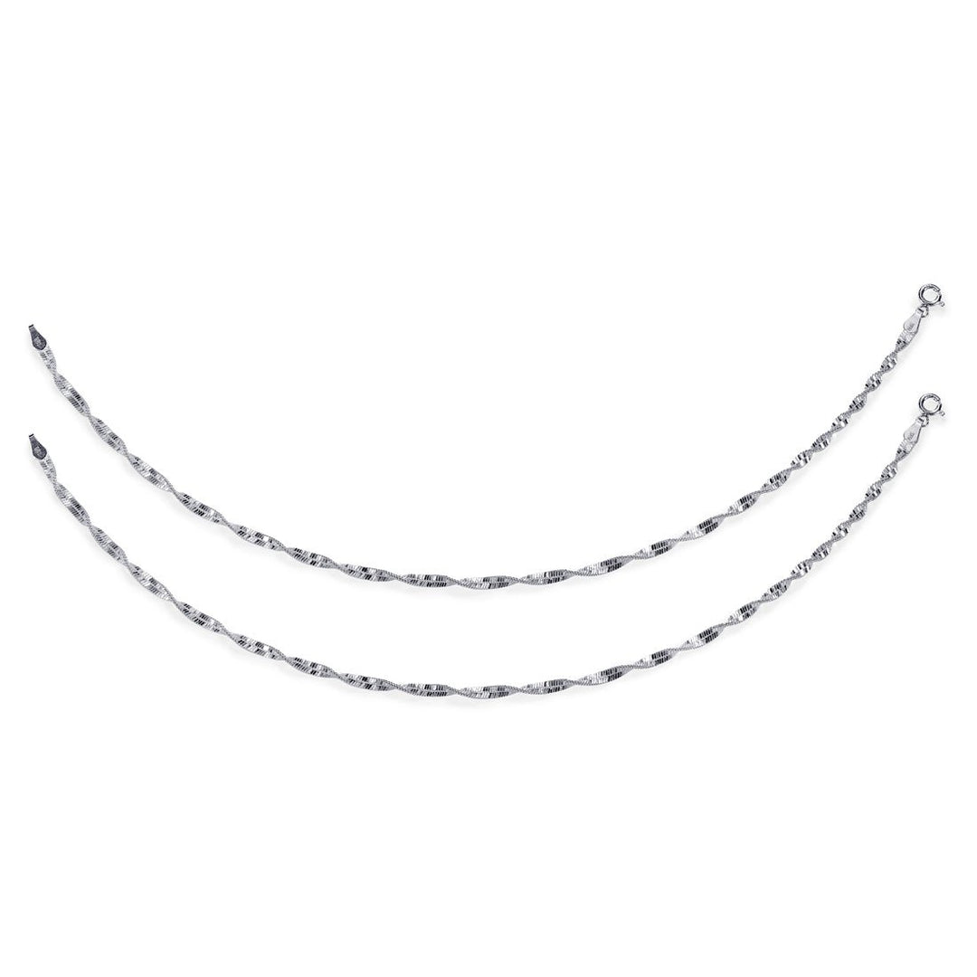 Taraash 925 Sterling Silver Fancy Chain Anklets For Women SDS5010H - Taraash