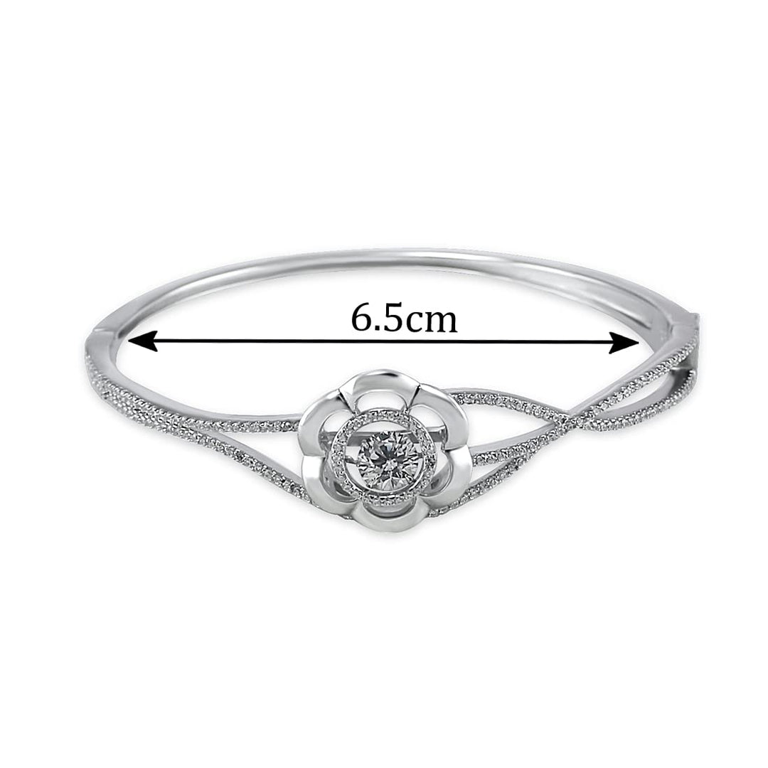 Taraash 925 Sterling Silver Floral Bangle For Women - Taraash