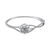 Taraash 925 Sterling Silver Floral Bangle For Women - Taraash