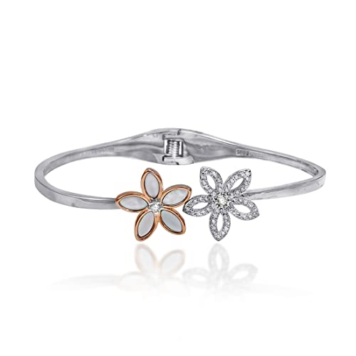 Taraash 925 Sterling Silver Floral Bangle For Women - Taraash