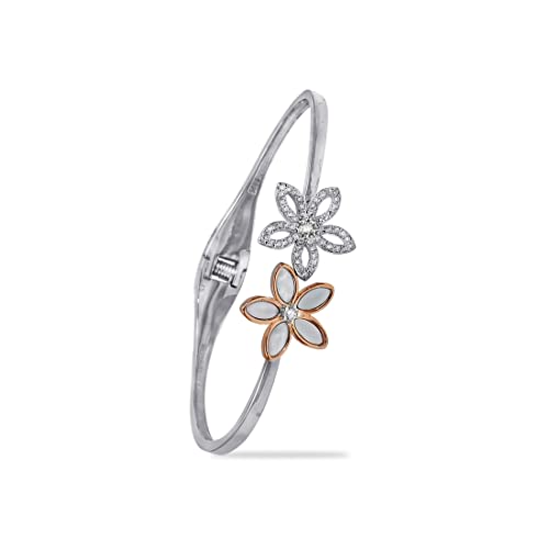 Taraash 925 Sterling Silver Floral Bangle For Women - Taraash
