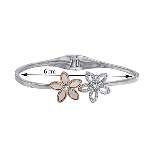 Taraash 925 Sterling Silver Floral Bangle For Women - Taraash