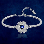 Load image into Gallery viewer, Taraash 925 Sterling Silver Floral Blue Cz Bangle / Kada For Women - Taraash