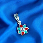 Taraash 925 Sterling Silver Floral colorful Pendant For Kids - Taraash