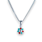 Load image into Gallery viewer, Taraash 925 Sterling Silver Floral colorful Pendant Set For Kids - Taraash