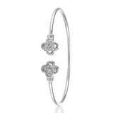 Taraash 925 Sterling Silver Floral CZ Bangle For Women - Taraash