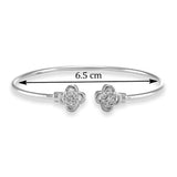 Taraash 925 Sterling Silver Floral CZ Bangle For Women - Taraash