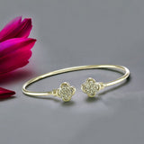 Taraash 925 Sterling Silver Floral CZ Bangle For Women - Taraash