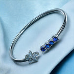 Load image into Gallery viewer, Taraash 925 Sterling Silver Floral CZ Bangle For Women - Taraash