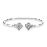 Taraash 925 Sterling Silver Floral CZ Bangle For Women - Taraash