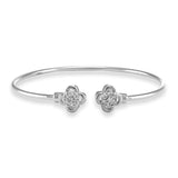 Taraash 925 Sterling Silver Floral CZ Bangle For Women - Taraash