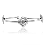 Taraash 925 Sterling Silver Floral CZ Kada Bangle For Women - Taraash