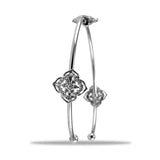 Taraash 925 Sterling Silver Floral CZ Kada Bangle For Women - Taraash