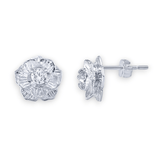 Taraash 925 Sterling Silver Floral Design Stud Earrings For Women - Taraash