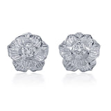 Taraash 925 Sterling Silver Floral Design Stud Earrings For Women - Taraash