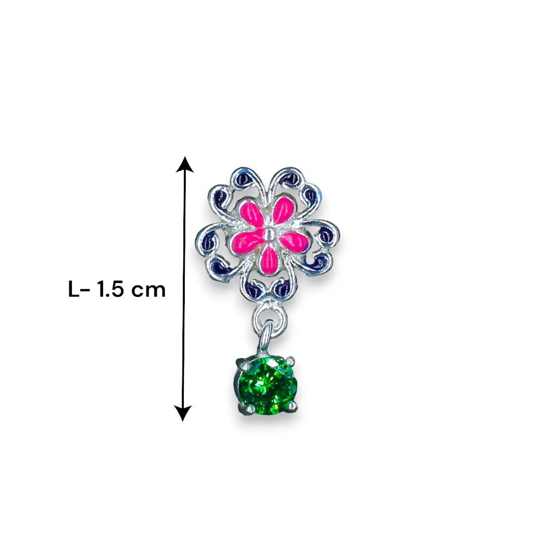 Taraash 925 Sterling Silver Floral Drop Earrings For Kids - Taraash